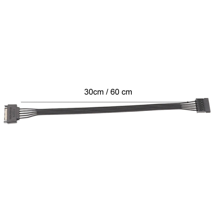 電源供應器SATA 15針公母延長線 耐用硬碟電源連接線，30cm 15針，60cm 15針
