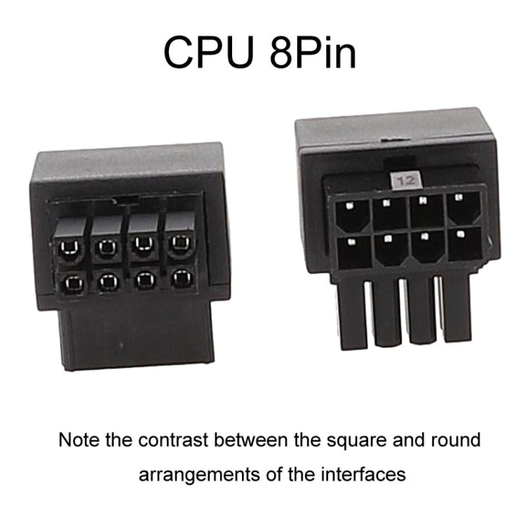 主機板CPU 8針電源轉接介面 90度轉接頭，正彎A型，反曲B型