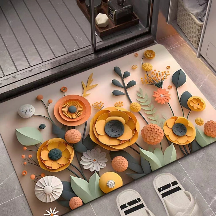 3D油畫矽藻泥吸水防滑地墊，40 x 60cm，50 x 80cm