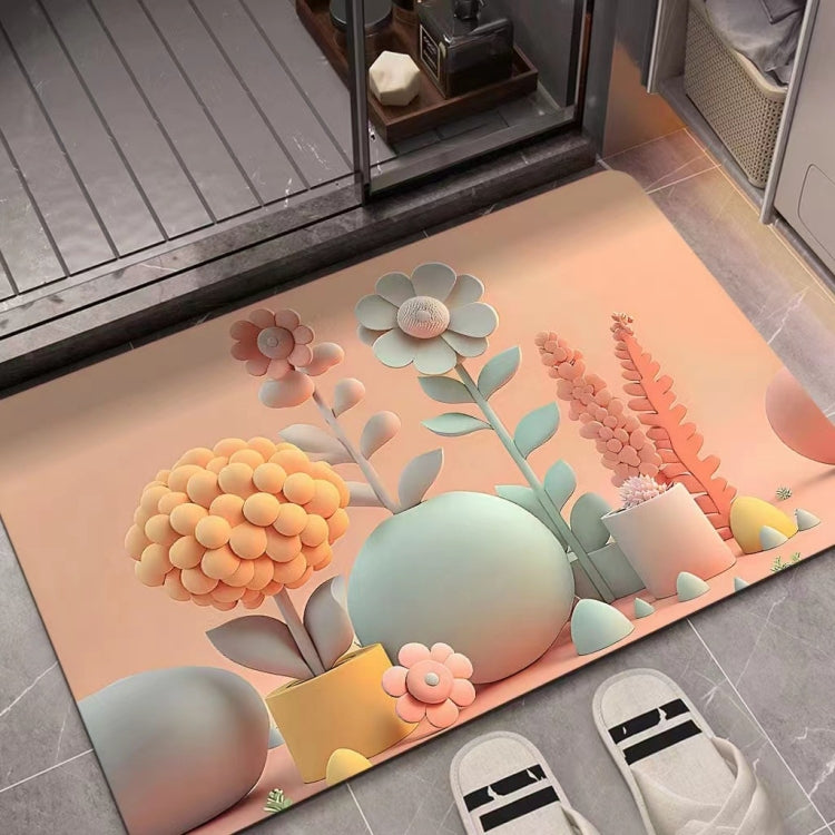 3D油畫矽藻泥吸水防滑地墊，40 x 60cm，50 x 80cm
