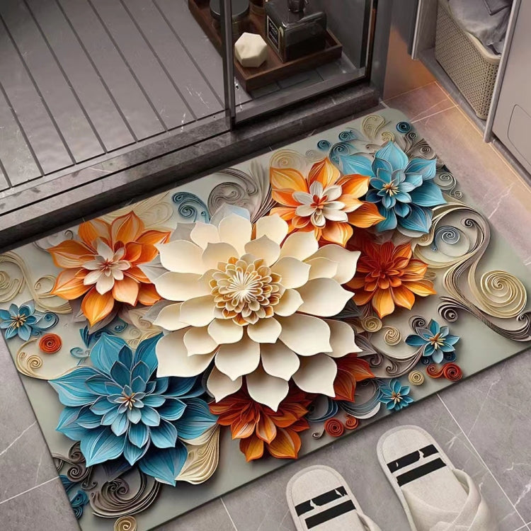 3D油畫矽藻泥吸水防滑地墊，40 x 60cm，50 x 80cm