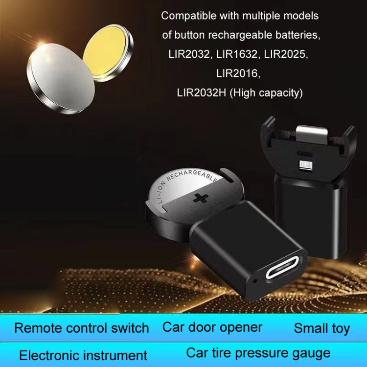 Key Toys LIR2032可充電鈕扣電池充電器，X21黑色