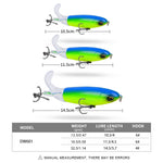 PROBEROS DW601 360度旋轉螺旋槳假餌 水面拖繩拖拉浮動假魚餌，10.5cm/13.5g，11.5cm/16.5g，14.5cm/32.5g