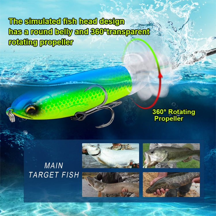 PROBEROS DW601 360度旋轉螺旋槳假餌 水面拖繩拖拉浮動假魚餌，10.5cm/13.5g，11.5cm/16.5g，14.5cm/32.5g
