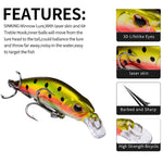 5.3cm 4.6g下沉小魚假餌 長投擲仿生塑膠硬餌 釣魚用具，PROBEROS DW577 8003 鉤，PROBEROS DW578 普通鉤