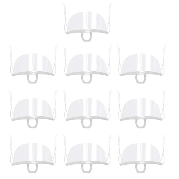 10片/袋 可回收透明餐廳口罩廚師防霧防飛沫塑膠口罩