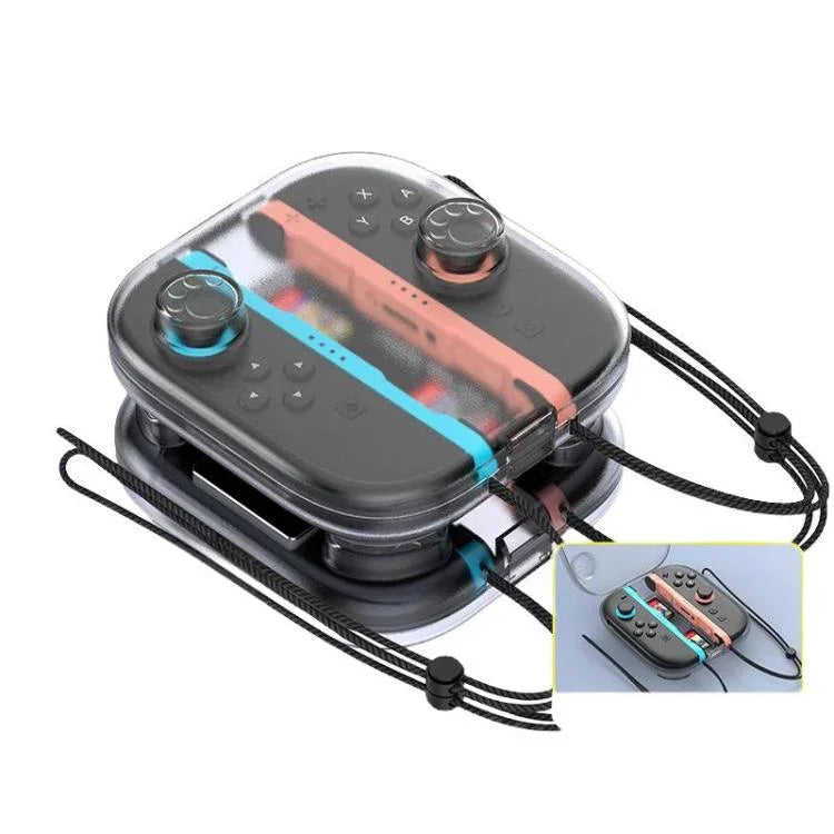 適用於 Nintendo Switch 2 Joy-Con 水晶收納盒，防刮旅行盒，2 卡槽，手柄盒透明白色，手柄盒透明黑色