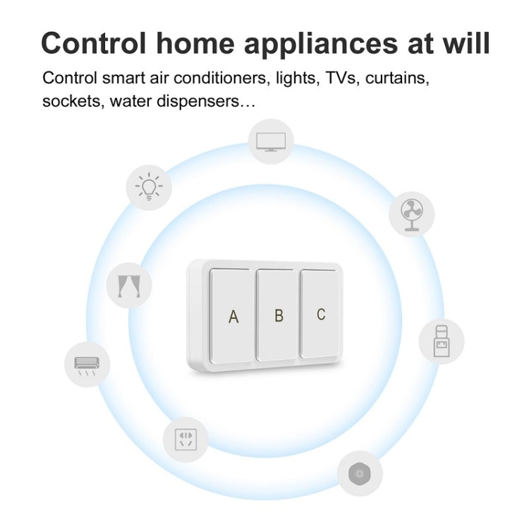Zigbee Tuya智慧三鍵情境無線智慧開關，YSB33