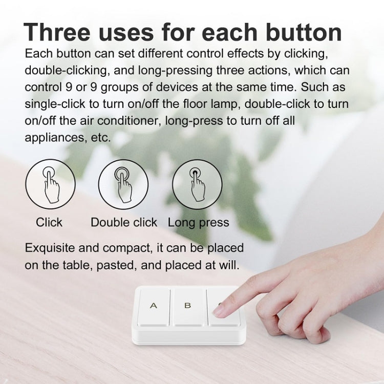 Zigbee Tuya智慧三鍵情境無線智慧開關，YSB33