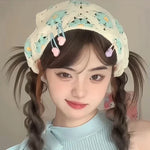 手工鉤針三角髮帶 多功能復古女孩鄉村風髮帶，均碼