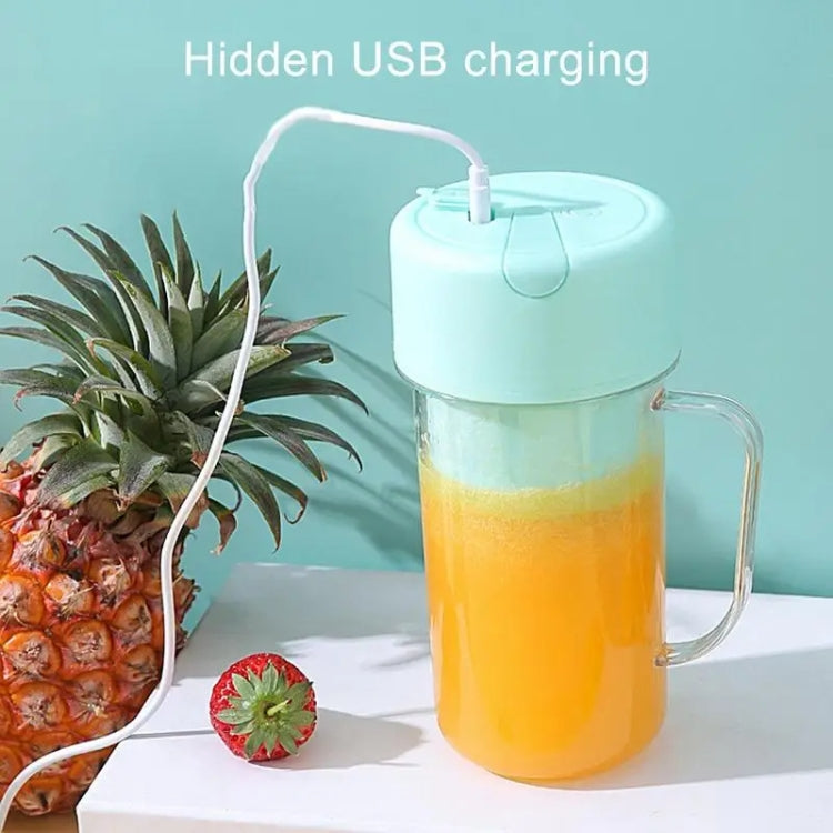 420毫升 6片刀片吸管果汁杯 USB充電便攜果汁機冰沙機