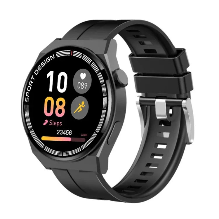 GT3Pro 1.28 吋健康監測藍牙通話智慧手錶，含 NFC，黑色矽膠、銀色矽膠、黑色皮革、棕色皮革、黑色鋼帶、銀色鋼帶、黑色三珠鋼帶、銀色三珠鋼帶