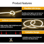 LIXINCORDA 2米 5V USB 觸控 LED 燈條柔性霓虹矽膠軟條，USB 觸控（粉色），USB 觸控（暖白光），USB 觸控（藍色）