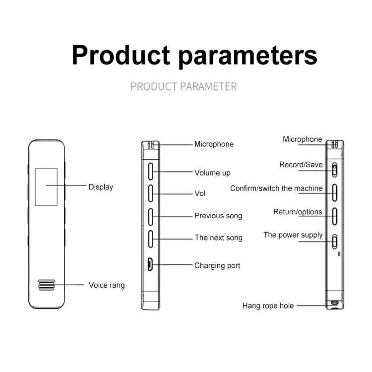 G1 0.96吋IPS彩色螢幕高清智慧迷你降噪計時錄音筆，8GB，16GB，32GB
