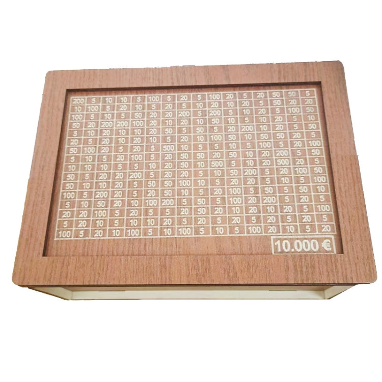 木製存錢筒撲滿附計數器家用圖書館裝飾，淺棕色1000歐元，淺棕色2000歐元，淺棕色3000歐元，淺棕色5000歐元，淺棕色10000歐元，深棕色1000歐元，深棕色2000歐元，深棕色3000歐元