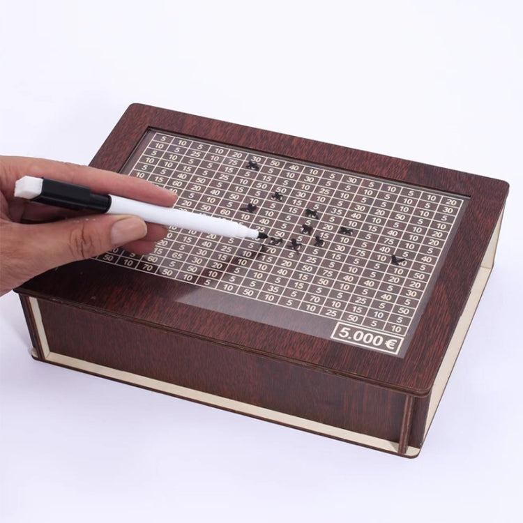 木製存錢筒撲滿附計數器家用圖書館裝飾，淺棕色1000歐元，淺棕色2000歐元，淺棕色3000歐元，淺棕色5000歐元，淺棕色10000歐元，深棕色1000歐元，深棕色2000歐元，深棕色3000歐元