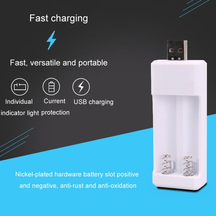 直插式 2 插槽 USB AA / AAA 可充電電池充電器，USB 2 插槽