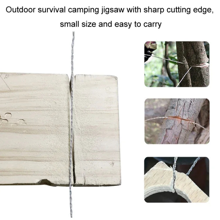 不鏽鋼手拉鋸繩戶外露營生存裝備鋸，橙色70cm、黑色70cm、黑色63cm、橙色63cm