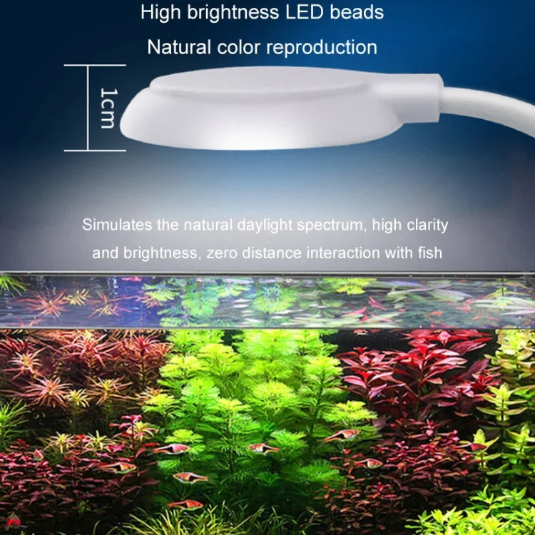 5W 魚缸LED夾燈 USB 插頭照明水族透光水草燈