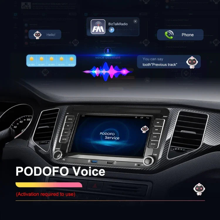 適用於 Volkswagen/Skoda 2+64G 播放器 大屏 Carplay 安卓導航倒車攝像頭一體機，2+64G