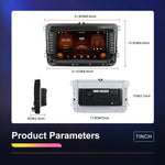 適用於 Volkswagen/Skoda 2+64G 播放器 大屏 Carplay 安卓導航倒車攝像頭一體機，2+64G