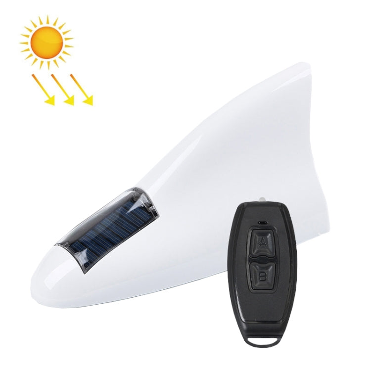 Solar Remote Control Signal Radio Shark Fin Antenna Anti-Tailgating Roof Warning Light
