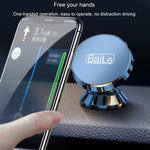 BaiLe Magnetic Car Phone Holder Universal Car Dashboard Fixed Navigation Bracket, Sticker Black, Buckle Silver, Buckle Black