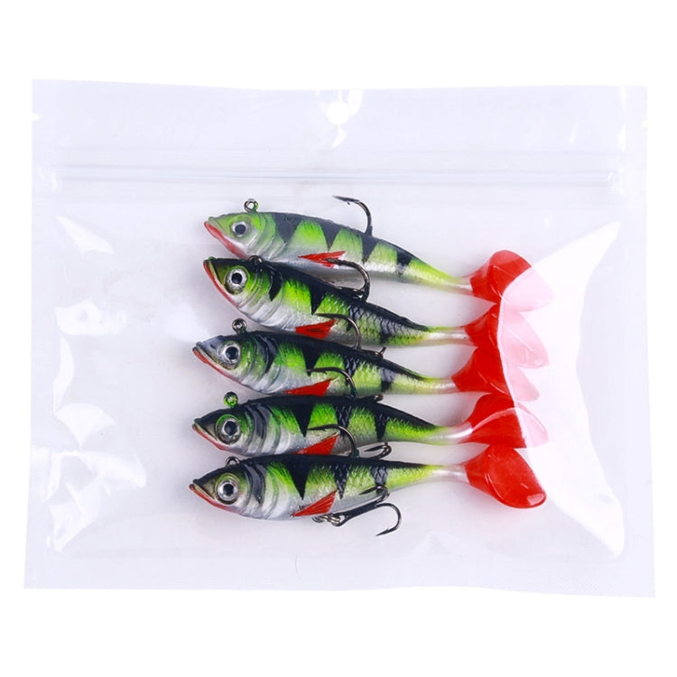 5件裝 HENGJIA SO071 T尾鉛釣餌 軟餌，8.5cm 10.6g