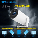 HY300 PRO 智能投影機 Android 11.0 系統 160 流明便攜投影機，歐規插頭，美規插頭，英規插頭，澳規插頭