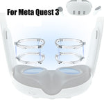 適用於Meta Quest 3 VR磁性眼鏡框，左右框透明，防藍光鏡片+透明框，左右框黑色，防藍光鏡片+黑色框