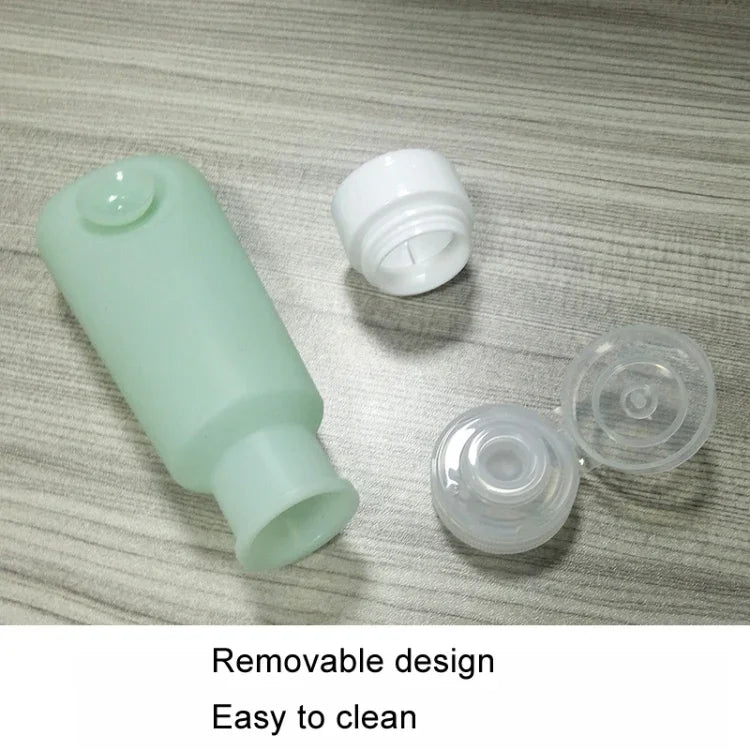 60ml Silicone Suction Cup With Brush Squeezed Bottle Portable Travel Storage Bottle, Blue, Green, Pink