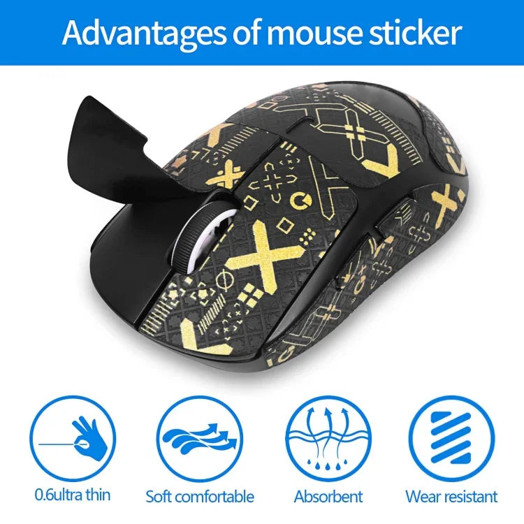 適用Logitech GPW第二代滑鼠防滑貼吸汗貼，白色印刷半包圍，黑金印刷半包圍，黑色印刷半包圍，黑色印刷全包圍，白色印刷全包圍，黑金全包圍