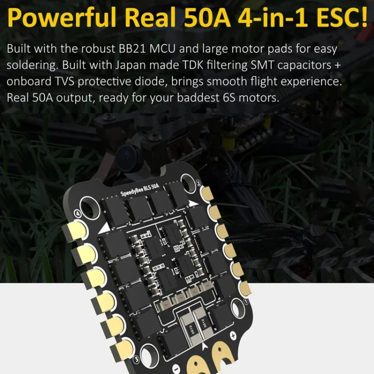 3-6S 鋰聚合物氣壓計 遙控無人機用，SpeedyBee BLS 50A 4合1 電調