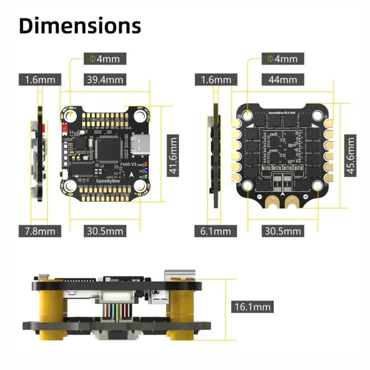 3-6S 鋰聚合物氣壓計 遙控無人機用，SpeedyBee BLS 50A 4合1 電調