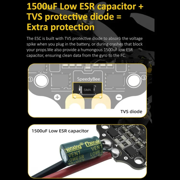 3-6S 鋰聚合物氣壓計 遙控無人機用，SpeedyBee BLS 50A 4合1 電調