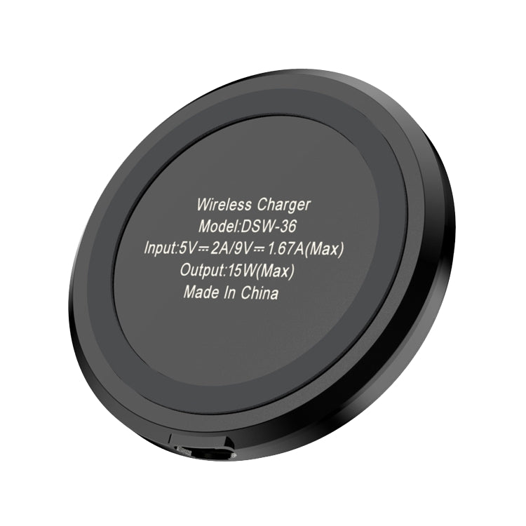 DSW-36B 手機無線充電器迷你 15W 快速充電 Type-C 圓形 QI，DSW-36B