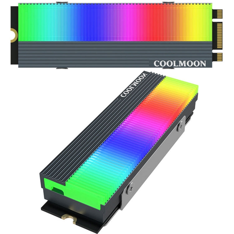 COOLMOON CM-M2A M.2 2280 固態硬碟散熱器 5V ARGB硬碟散熱片，CM-M2A