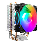 COOLMOON Frost 雙銅管CPU風扇 桌上型電腦照明靜音AMD空冷散熱器，P2 魔月版單風扇，P22 魔月版雙風扇，P2 流線版單風扇，P22 流線版雙風扇