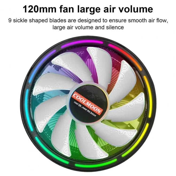 COOLMOON CPU 散熱器桌上型電腦自動變色多平台靜音冷卻風扇, CM-BF-RGB