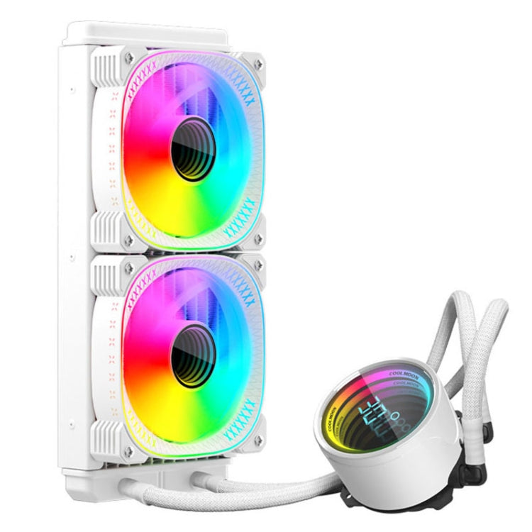 COOLMOON CM-YM-240T 數位 ARGB 鏡頭版一體式水冷 CPU 散熱器溫度顯示 CPU 風扇, CM-YM-240T