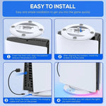 適用於 Sony PS5 Slim IPEGA 通用遊戲主機直立散熱底座支架，白色、黑色、多彩白、多彩黑