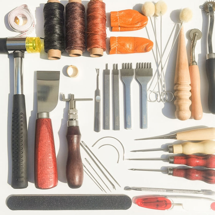 手工皮革DIY製作工具套裝，35件套