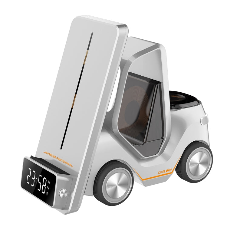 T20 五合一車型桌面鬧鐘無線充電器附氛圍燈，白色、灰色、黃色、橙色