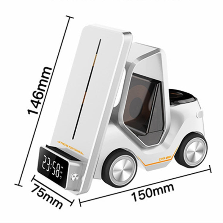 T20 五合一車型桌面鬧鐘無線充電器附氛圍燈，白色、灰色、黃色、橙色
