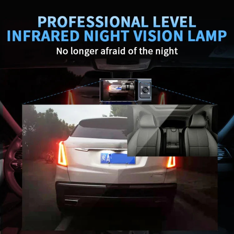 三鏡頭3吋IPS螢幕WiFi車載行車記錄器1080P夜視行車攝影機，32G，64G