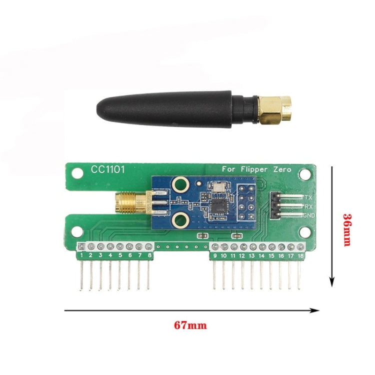 適用Flipper Zero CC1101 433MHz外接SubGhz模組，AL-276
