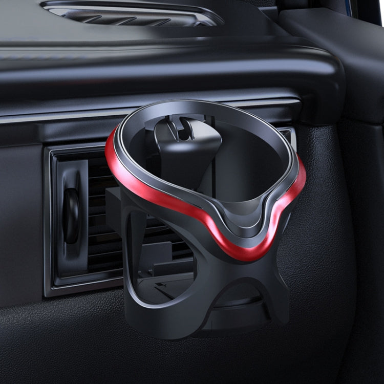 Car Cup Holder Air Conditioner Outlet Multifunctional Storage Rack, Black Red LED Light, Black Silver LED Light, Black Red Ordinary, Black Silver Ordinary