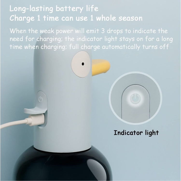 可愛鴨子自動泡沫皂液器可充電無接觸洗手機浴室廚房用，藍色，黃色
