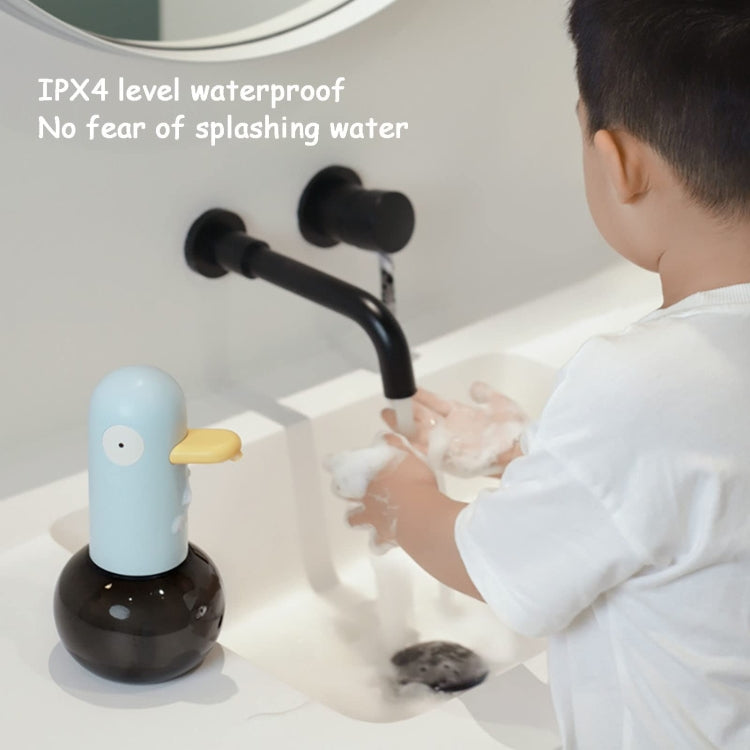 可愛鴨子自動泡沫皂液器可充電無接觸洗手機浴室廚房用，藍色，黃色