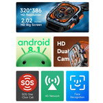 LOKMAT APPLLP 4 MAX 2.02吋Android 8.1全網絡WiFi卡藍牙智能手錶，2G+16G（海軍藍），2G+16G（銀色）